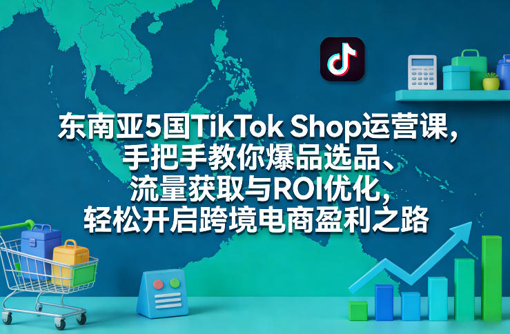 东南亚5国TikTok Shop运营课，手把手教你爆品选品、流量获取与ROI优化，轻松开启跨境电商盈利之路-佳佳云创网