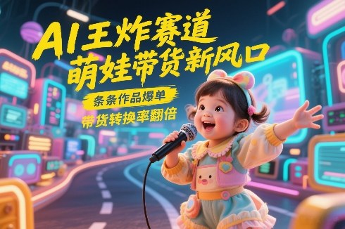 AI王炸赛道，萌娃带货新风口，条条作品爆单，带货转换率翻倍，核心逻辑拆解-佳佳云创网