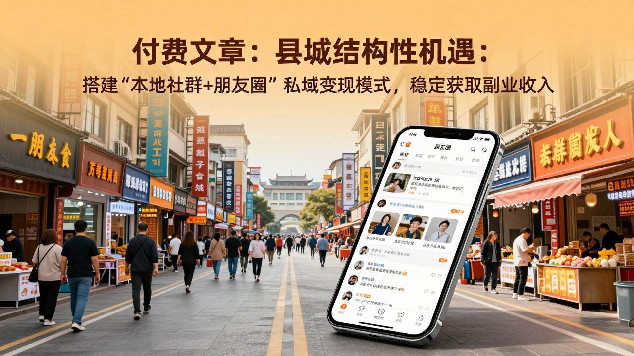 （17518期）付费文章：县城结构性机遇：搭建“本地社群+朋友圈”私域变现模式，稳定获取副业收入-佳佳云创网