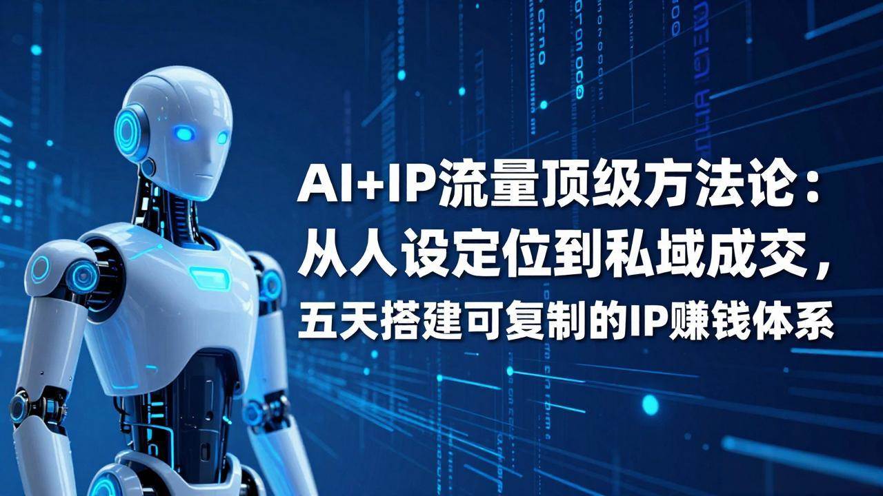 （17521期）AI+IP顶级方法论：从人设定位到私域成交，五天搭建可复制的IP赚钱体系-佳佳云创网
