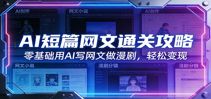 AI短篇网文通关攻略：零基础用AI写网文做漫剧，轻松变现-佳佳云创网