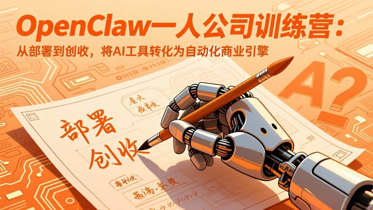 （17540期）OpenClaw一人公司训练营：从部署到创收，将AI工具转化为自动化商业引擎-佳佳云创网