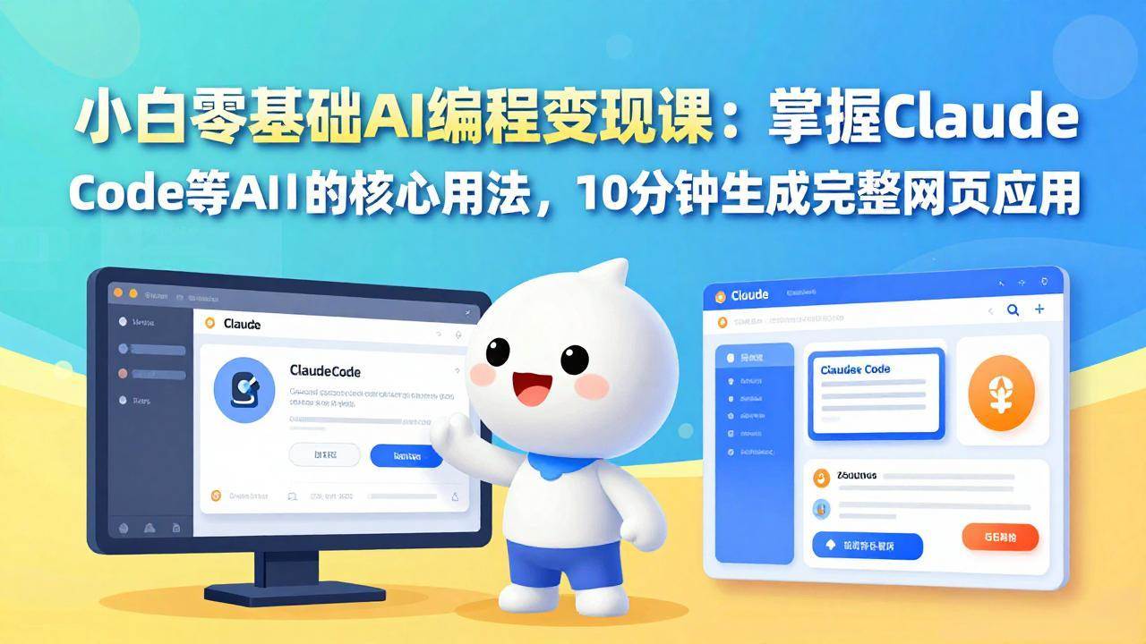 （17562期）小白零基础AI编程变现课：掌握Claude Code等AI工具的核心用法，10分钟生成完整网页应用-佳佳云创网