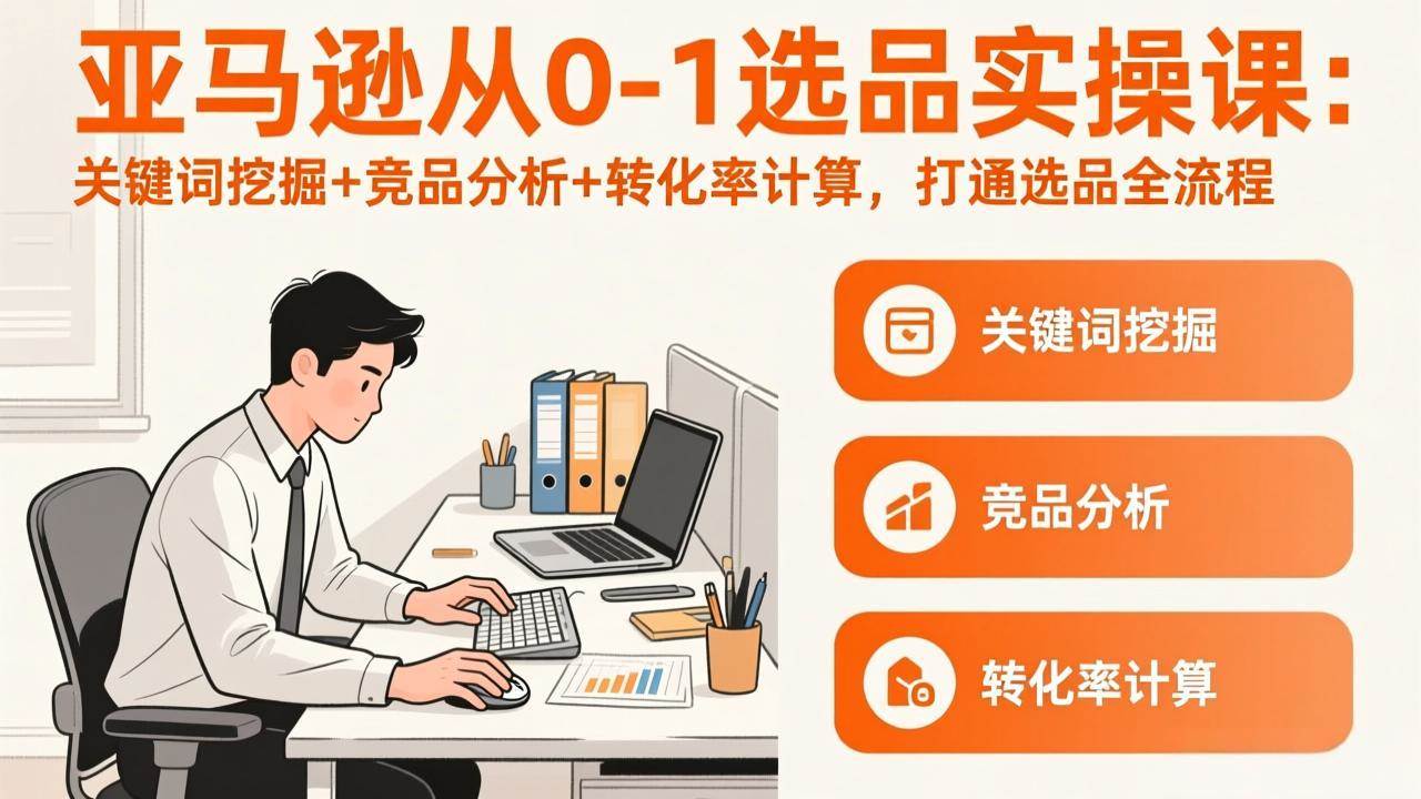 （17567期）亚马逊从0-1选品实操课(更新3月)：关键词挖掘+竞品分析+转化率计算，47节打通选品全流程-佳佳云创网