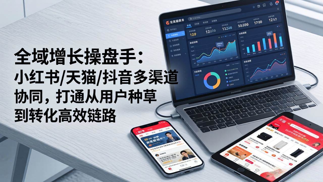 （17605期）全域增长操盘手：小红书/天猫/抖音多渠道协同，打通从用户种草到转化高效链路-佳佳云创网