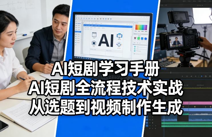 AI短剧学习手册，AI短剧全流程技术实战，从选题到视频制作生成-佳佳云创网