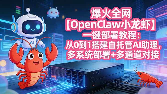 （17612期）爆火全网【OpenClaw 小龙虾】一键部署教程：从0到1搭建自托管AI助理，多系统部署+多通道对接-佳佳云创网