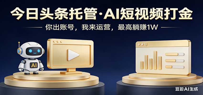 头条号AI托管，我提供作品，你提供账号，每天5分钟发布，小白躺赚3000+-佳佳云创网