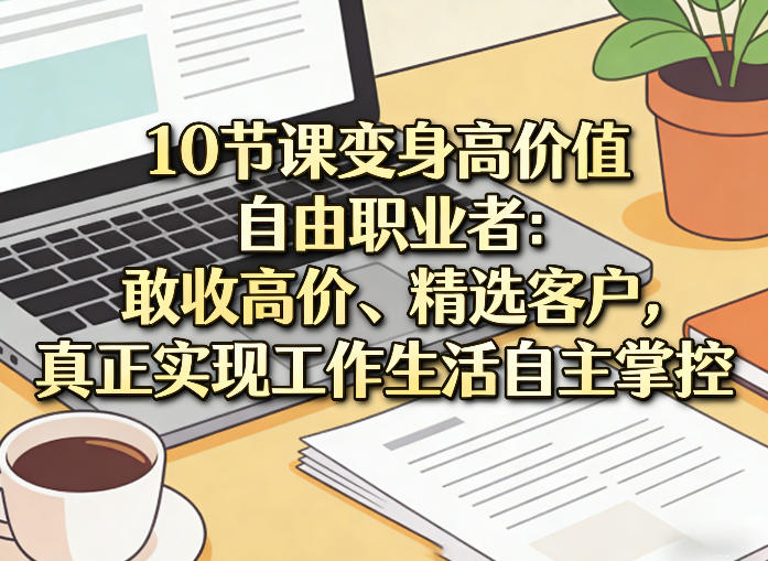 10节课变身高价值自由职业者：敢收高价、精选客户，真正实现工作生活自主掌控-佳佳云创网