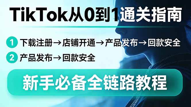 （17691期）TikTok从0到1通关指南：下载注册→店铺开通→产品发布→回款安全，新手必备全链路教程-佳佳云创网