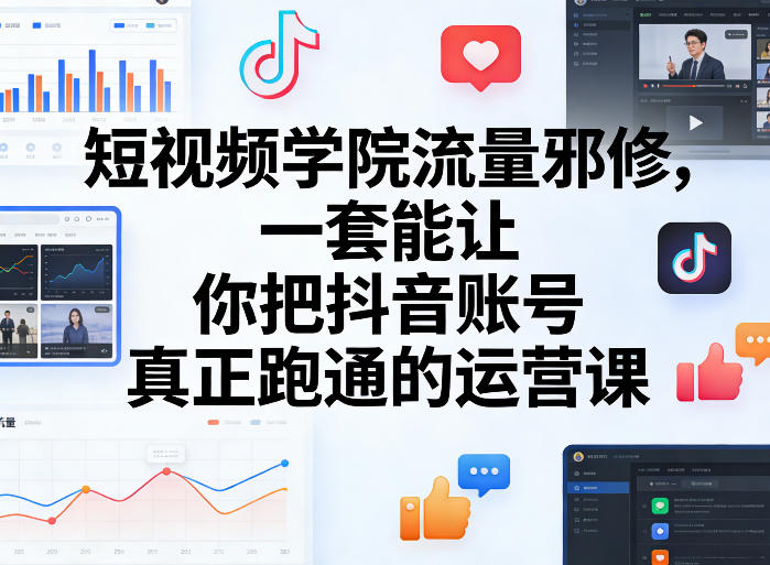 短视频学院流量邪修，一套能让你把抖音账号真正跑通的运营课-佳佳云创网