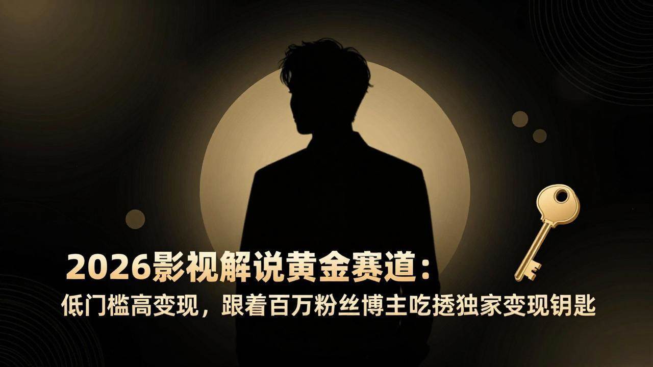（17721期）2026影视解说黄金赛道：低门槛高变现，跟着百万粉丝博主吃透独家变现钥匙-佳佳云创网