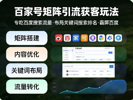 百家号矩阵引流获客玩法，专吃百度搜索流量，布局关键词搜索排名，霸屏百度-佳佳云创网
