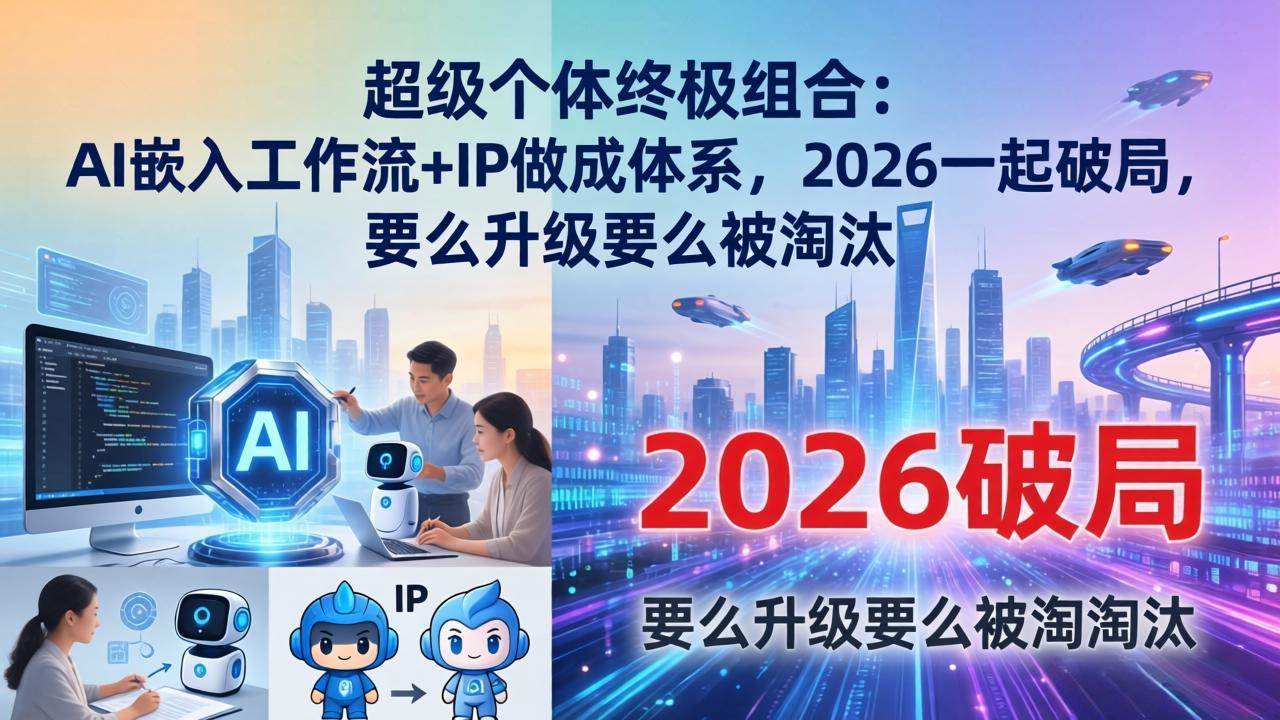（17789期）超级个体终极组合：AI嵌入工作流+IP做成体系，2026一起破局，要么升级要么被淘汰-佳佳云创网