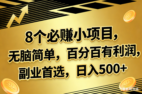 （17793期）10个必赚的小项目，百分百有利润，无脑简单，副业首选，日入300+-佳佳云创网