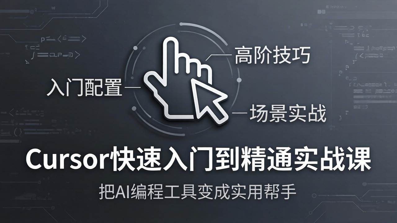 （17794期）Cursor快速入门到精通实战课：入门配置+高阶技巧+场景实战，把AI编程工具变成实用帮手-佳佳云创网