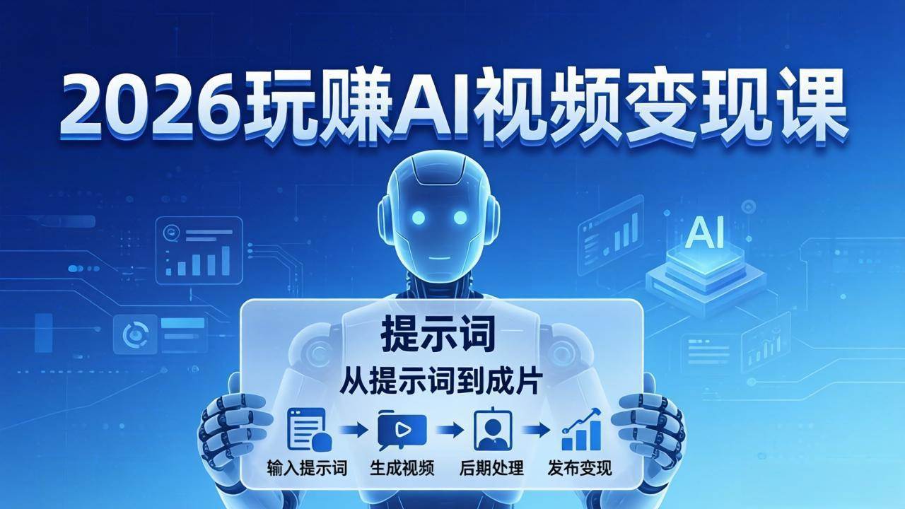 （17827期）2026玩赚AI视频变现课：掌握 AI 视频全流程技能，从提示词到成片高效产出-佳佳云创网