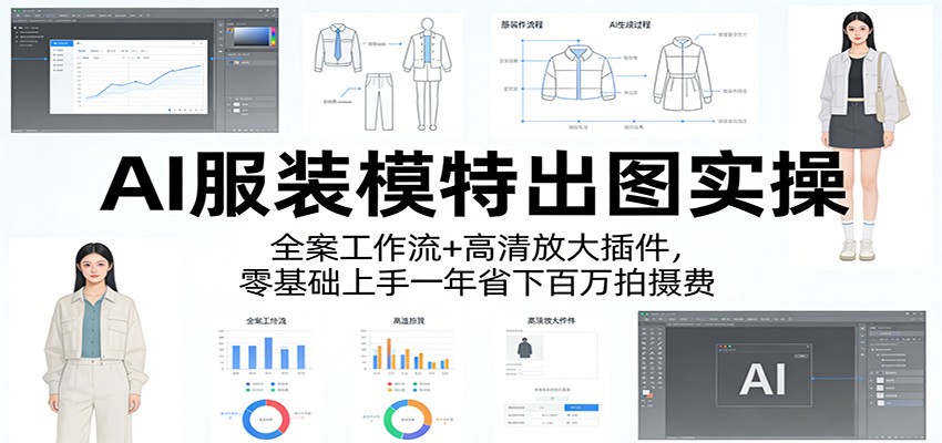 AI服装模特出图实操：全案工作流+ 高清放大插件，零基础上手一年省下百万拍摄费-佳佳云创网