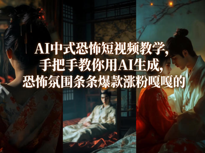 AI中式恐怖短视频教学，手把手教你用AI生成，恐怖氛围条条爆款涨粉嘎嘎的-佳佳云创网