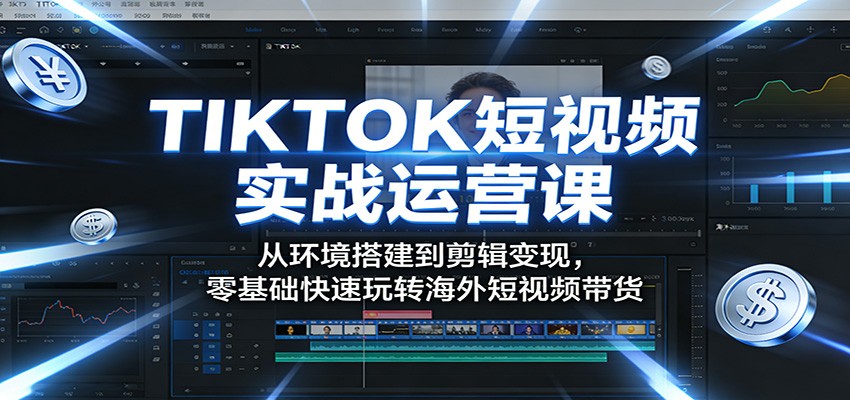 TIKTOK短视频实战运营课：从环境搭建到剪辑变现，零基础快速玩转海外短视频带货-佳佳云创网
