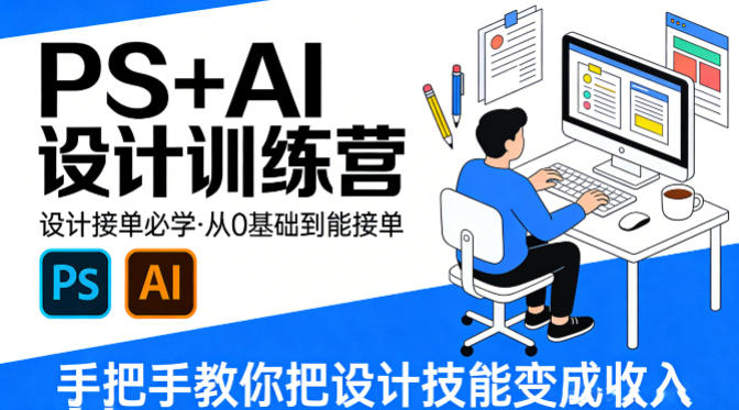 设计接单必学，PS+AI设计训练营，从0基础到能接单，手把手教你把设计技能变成收入-佳佳云创网