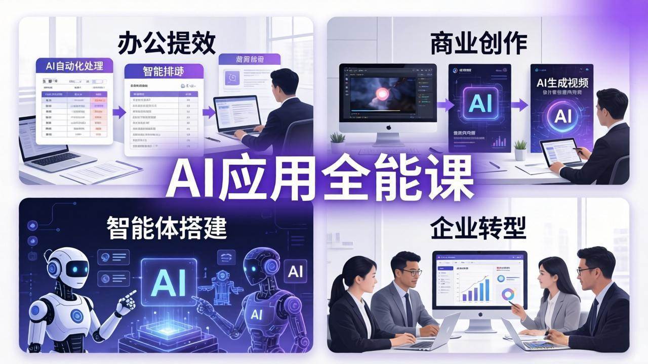 （17890期）AIGC 应用全能课：办公提效、商业创作、智能体搭建、企业转型，一站式学会AI应用-佳佳云创网