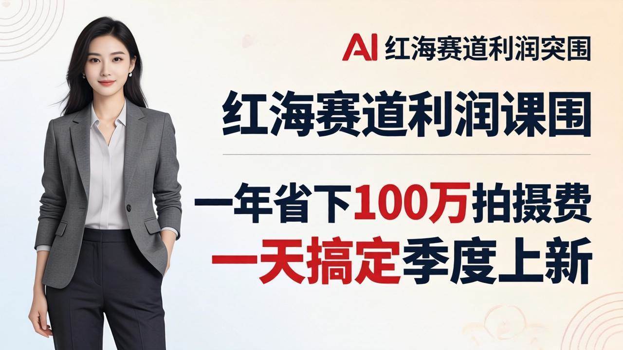 （17884期）服装老板AI模特图课：一年省下100万拍摄费，一天搞定季度上新，红海赛道利润突围-佳佳云创网
