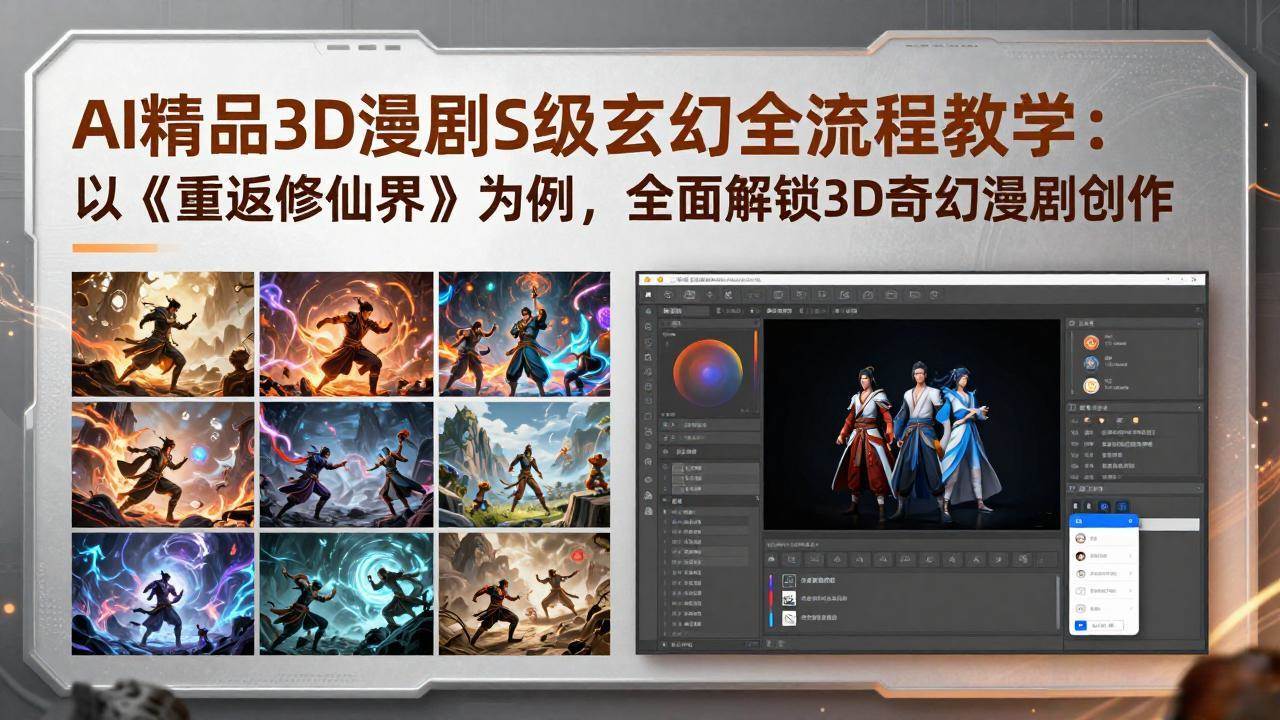 （17882期）AI精品3D漫剧S级玄幻全流程教学：以《重返修仙界》为例，全面解锁3D奇幻漫剧创作-佳佳云创网