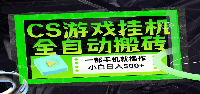 CSGO游戏挂机捡漏搬砖，超稳定的项目，带领1000+小白实现日入500+-佳佳云创网