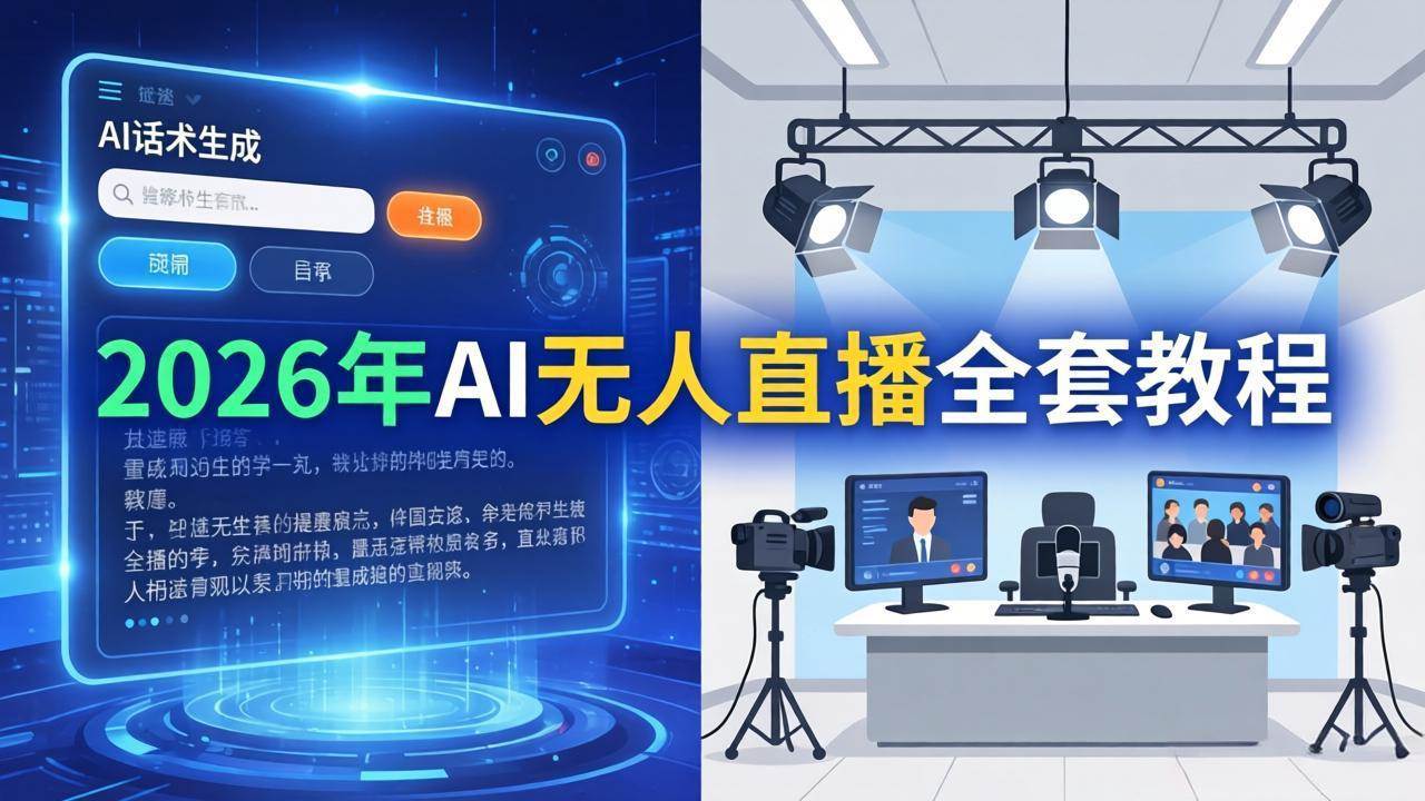 （17953期）2026年AI无人直播全套教程：OBS安装+软件配置+直播间搭建+话术生成+一键开播实操-佳佳云创网