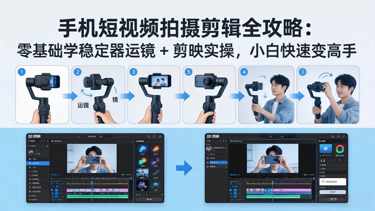 （18003期）手机短视频拍摄剪辑全攻略：零基础学稳定器运镜 + 剪映实操，小白快速变高手-佳佳云创网