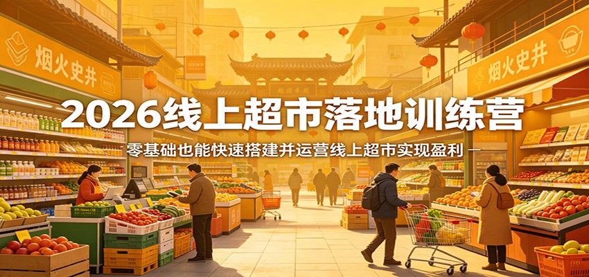 2026线上超市落地训练营，零基础也能快速搭建并运营线上超市实现盈利-佳佳云创网