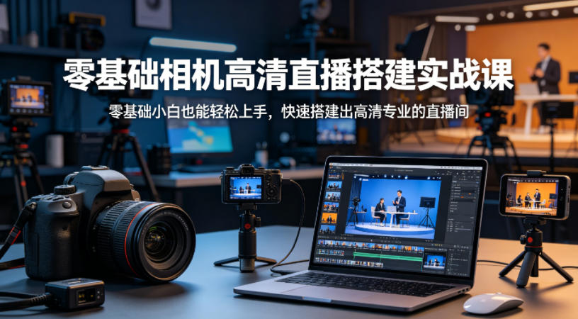 零基础相机高清直播间搭建实战课，小白也能轻松上手，快速搭建出高清专业的直播间-佳佳云创网