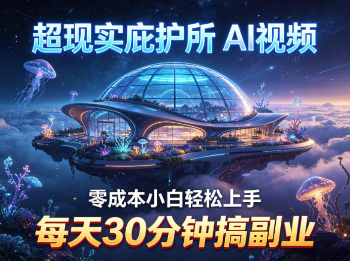 超现实庇护所AI视频项目拆解，零成本小白轻松上手，每天30分钟搞副业-佳佳云创网