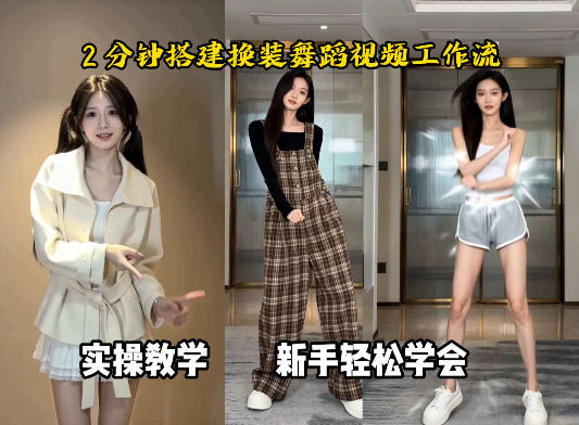 通过Coze工作流，制作《跳舞卡点换装视频》，两分钟制作完成，从0到1演示搭建过程-佳佳云创网