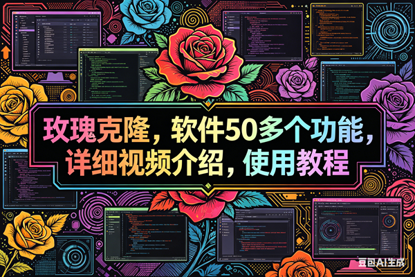 （18026期）玫瑰克隆，ai克隆软件，自媒体的神器，一键爆款，60多个功能的详细教程。-佳佳云创网