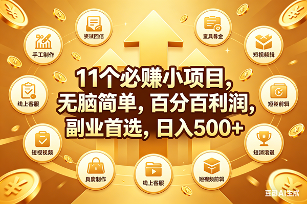 （18025期）11个必赚钱小项目，百分百有利润，无脑简单，副业首选，日入500+-佳佳云创网
