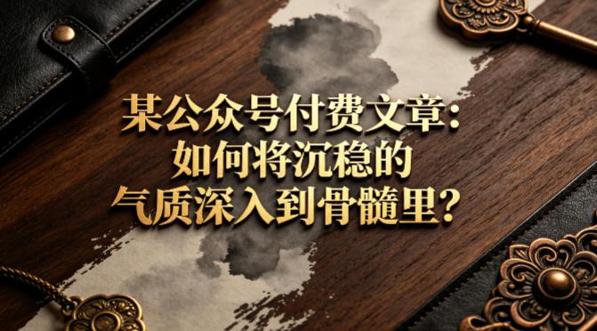 某公众号付费文章：如何将沉稳的气质深入到骨髓里？-佳佳云创网