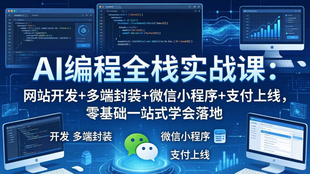 （18049期）AI编程全栈实战课：网站开发+多端封装+微信小程序+支付上线，零基础一站式学会落地-佳佳云创网