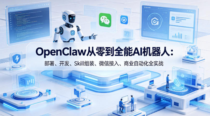 OpenClaw从零到全能AI机器人：部署、开发、Skill组装、微信接入、商业自动化全实战-佳佳云创网