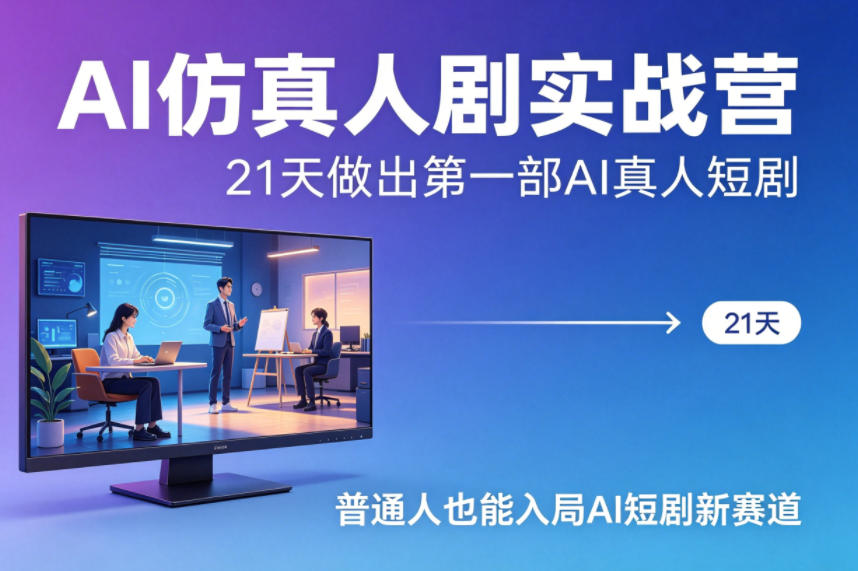 AI仿真人剧实战营，21天做出第一部AI真人短剧，普通人也能入局AI短剧新赛道（更新）-佳佳云创网