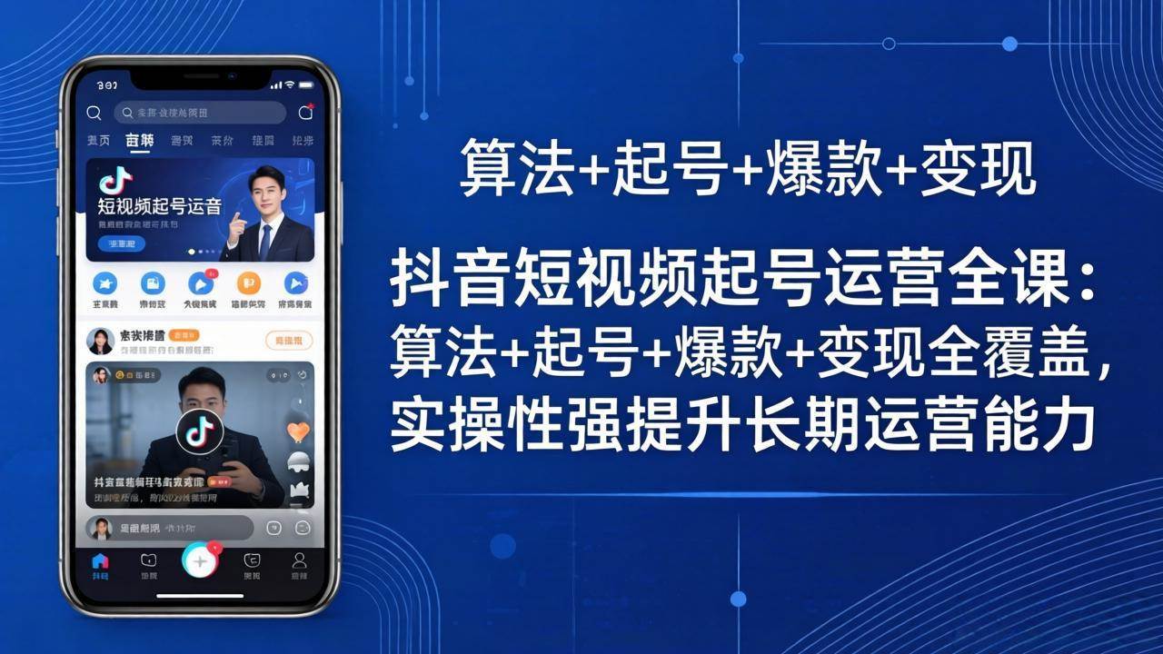 （18071期）抖音短视频起号运营全课：算法+起号+爆款+变现全覆盖，实操性强提升长期运营能力-佳佳云创网