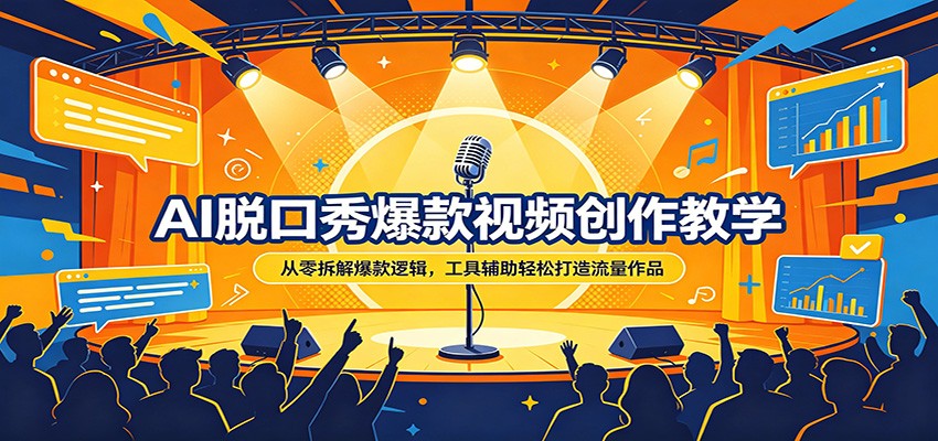 AI脱口秀爆款视频创作教学：从零拆解爆款逻辑，工具辅助轻松打造流量作品-佳佳云创网