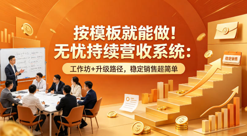 按模板就能做！无忧持续营收系统：工作坊+升级路径，稳定销售超简单【原创双语字幕】-佳佳云创网