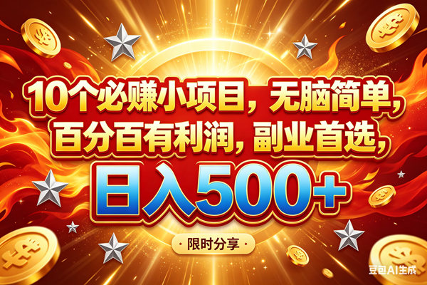 （18092期）10个必赚小项目，百分百赚米，无脑简单，副业首选，日入499+-佳佳云创网