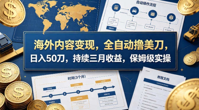 海外内容变现，全自动撸美刀，日入50刀，持续三月收益，保姆级实操【揭秘】-佳佳云创网