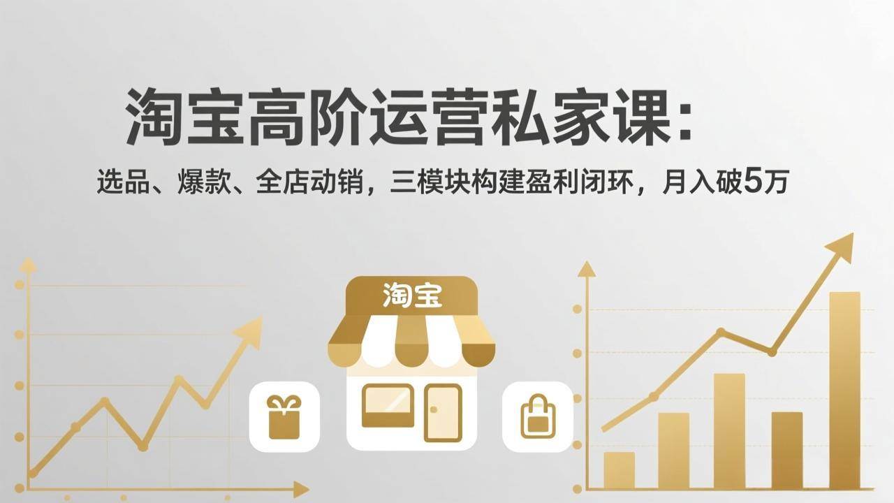 （18095期）淘宝高阶运营私家课（更新26年4月18）：选品、爆款、全店动销，三模块构建盈利闭环，月入破5万-佳佳云创网