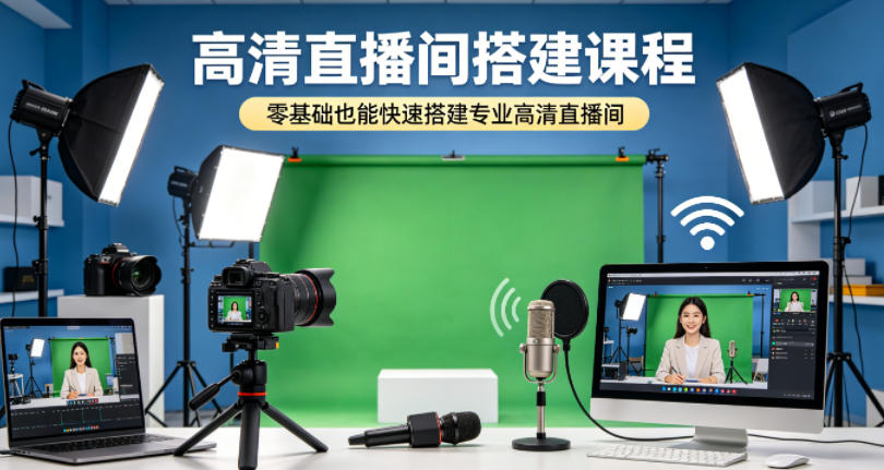 高清直播间搭建课程，零基础也能快速搭建专业高清直播间-佳佳云创网