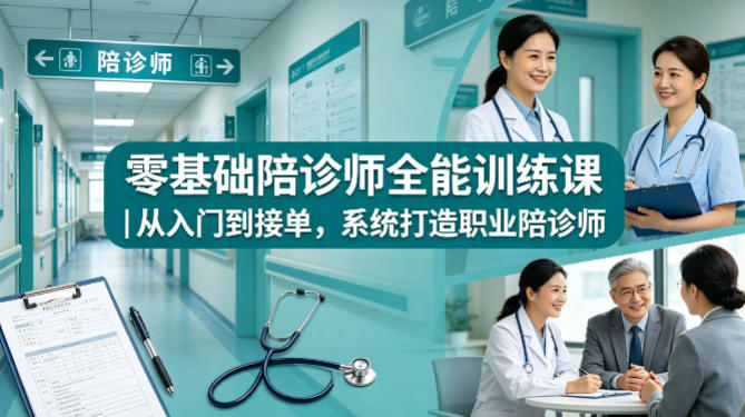 零基础陪诊师全能训练课｜从入门到接单，系统打造职业陪诊师-佳佳云创网