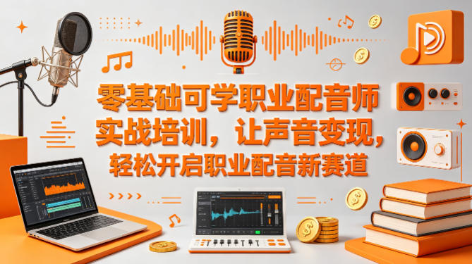 零基础可学职业配音师实战培训，让声音变现，轻松开启职业配音新赛道-佳佳云创网